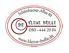 Logo und Aufkleber Optikerladen Kleine-Brille, Berlin